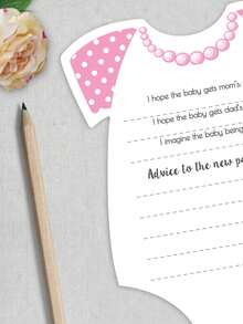 10pcs Prediction Cards For Baby Gender Reveal Party, Christening Game Cards For Boy Or Girl Baby Shower - Pink - View 3