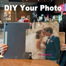 GIIPPA Funda protectora personalizada con foto, funda protectora de tableta plegable con doble hebilla desmontable, compatible con todos los modelos de iPad Pro/Air/Mini 2020-2026, accesorios para tableta, foto personalizada + nombre + aniversario, regalo de aniversario, regalo de graduación, regalo de vacaciones, regalo de aniversario de boda, regalo del Día de San Valentín, regalo de cumpleaños, regalo del Día de la Madre, regalo del Día del Padre, regalo para el mejor amigo, regalo para el novio, regalo para la novia - Multicolor - Ver 3