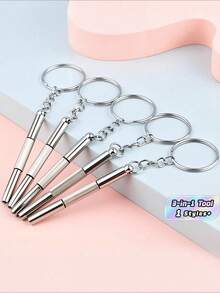 4pcs/2pcs/1pc Mini Steel Glasses Screwdriver,Multifunction Eyeglass Screwdriver Repairing Kit,Tiny Screwdriver For Glasses Tightening Repair Screwdriver With Keychain,Portable Hand Tools, Precision Screwdriver Tools Christmas For Holiday Gift Giving - A - View 2