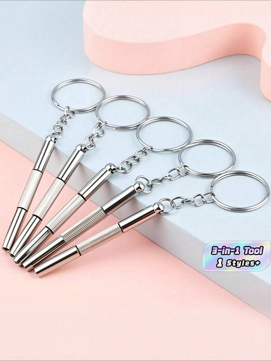 4pcs/2pcs/1pc Mini Steel Glasses Screwdriver,Multifunction Eyeglass Screwdriver Repairing Kit,Tiny Screwdriver For Glasses Tightening Repair Screwdriver With Keychain,Portable Hand Tools, Precision Screwdriver Tools Christmas For Holiday Gift Giving
