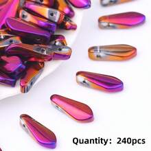 Khoảng 240 hạt cườm hình giọt nước, lỗ ngang, hiệu ứng cánh hoa 3D, mặt dây chuyền đính cườm thủ công tự làm, hạt rời. - Giọt nước dài - Xem 13