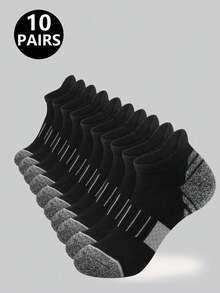 1/5/10/20 Pairs Men's Short Socks, Comfortable Durable Non-Slip Ankle Socks, Suitable For Basketball, Running, Sports - Multicolor - View 26