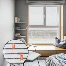 1 Roll Striped Pattern Glass Window Film, Privacy Window Sticker, Decorative Frosted Removable Sticker, Static Cling, Suitable For Living Room, Bedroom, Kitchen, Bathroom, Home Decor, Room Decor - Stripe - View 7
