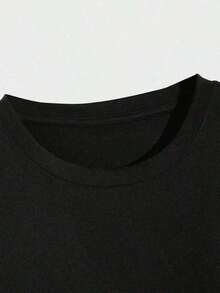 Comfortable Lightweight Printed T-Shirts For Women, 100% Cotton, Vintage 1969 Style, Thick Cotton T-Shirt For Women For Christmas (1 Piece), 100% Cotton, Best-Selling Choice. Loose Versatile Short Sleeve T-Shirt For Women - 黑色 - 查看 4