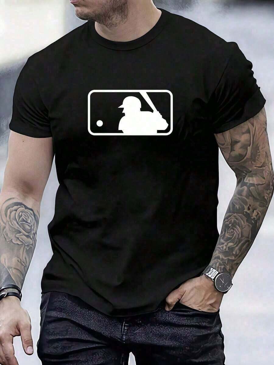 Para hombres.Manga corta.Camisa T de manga corta.Ropa de primavera.Ropa de verano.Prenda de vestir.Prenda superior.Ancho.Silueta grande.Diseño con estampado.Regalo.Regalo.Estilo street.Primavera.Verano.Otoño.Invierno.Para hombres. - Negro - Ver 1