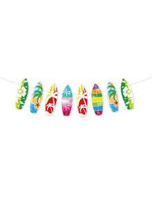 1 Bộ cờ trang trí tiệc Hawaii, 5 kiểu dáng chủ đề nhiệt đới bao gồm chim hồng hạc, hoa dâm bụt, chim toucan, ván lướt sóng, dép xỏ ngón, vòng hoa Aloha đầy màu sắc, trang trí tiệc phiêu lưu rừng rậm Hawaii, trang trí tiệc hồ bơi mùa hè, trang trí sân sau bãi biển hồ bơi mùa hè chống tia UV - Cờ Hawaii - Xem 13