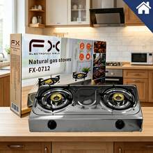 Cocina de gas con parrilla, llama regulable para una distribución uniforme del calor, colores exclusivos, construcción duradera de acero inoxidable, controles giratorios para un fácil manejo, opciones de parrilla simple o doble disponibles. - Tipo de Enchufe A USA (110-127V) - Ver 1