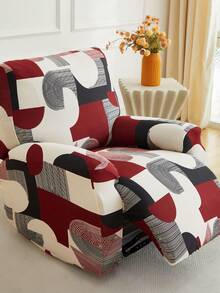 1 Set Of 4/6/8 Pcs Geometric Pattern Recliner/Sofa Covers, Printed Recliner Covers, Stretch Sofa Slipcovers, Suitable For Living Room, Office, Home Decor, Fits Single, 2-Seater, 3-Seater Recliner/Sofa - Multicolor - View 6