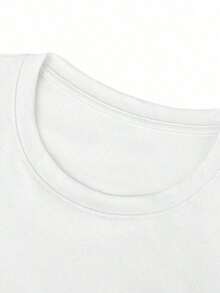 1 Piece Of Cotton Clothing For Girls, Y2K Inspired Letter Print T-Shirt - Casual Round Neck, Short Sleeve, Machine Washable - Perfect For Spring/Summer/Autumn, Fashion, Streetwear, Unisex, Men, Women, 180g 100% Cotton. - 白色 2 - 查看 3