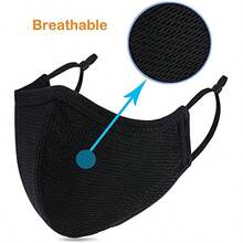 MaskCloth Reusable Face Masks Adjustable Ear Loops Travel Masks Breathable Adult Masks Washable For Men Women - Black - View 5