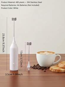 1pc Electric Milk Frother, Mini Milk Foamer, Handheld Electric Whisk, Battery Operated (Not Included) Drink Mixer, Hand Mixer For Coffee, Electric Wireless Blender For Lattes, Cappuccino Frappe, Chocolate, Portable Foam Maker For Christmas Gift - Multicolor - View 8