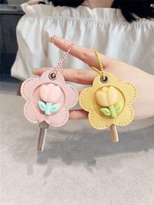 1Pcs Tulip Holder Set | Elegant PU Leather Keychain Organizer, House Keys - Ladies' Luxury Pouch Soft Durable Holder Chain Accessories Women Girls, Her,Beach,Summer,Vacation,Holiday,Travel Essential,Going Out Tops,Household Items,Mother's Day,Bedroom Decor,Garden,Kitchen Decor,Summer,Beach,Travel Essentials,Room Decor,Squishy,Graduation 6LMA - Màu xanh lam - Xem 8