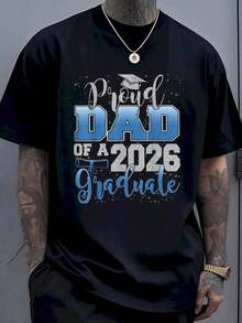 Camiseta "Padre Orgulloso de un Graduado de 2026" Regalo de Graduación para Padre Celebración de la Clase Mayor - Negro - Ver 9