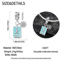 1件 S925 純銀塔羅牌主題吊墜，原創神秘琺瑯設計；1件 水鑽占星主題吊墜項鍊，可作為手鍊或項鍊佩戴；1件 獨特復古風格珠寶製作配件，適合手工藝品和日常佩戴 - 彩色 - 查看 11
