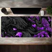 1pc Black Octopus Design Mouse Pad, Artistic Desktop Mat, Large Size Desk Accessory, Rubber Base, Stitched Anti-Slip Keyboard Pad, Suitable For Office, Home Computer, Gift For Men, Women, Friends, Suitable For Back To School, Gaming And Other Occasions. Desktop Mouse Pad, Office Supplies, Desk Accessories, Mouse Pad. - Black Octopus Pattern - View 3