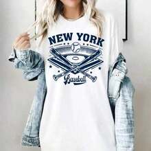 Camisetas Premium Casuales Unisex Lindas, Camiseta Unisex de Color Cómodo con Diseño Vintage de Béisbol de Nueva York Est. 1903, Camiseta para el Día del Partido de Béisbol de Nueva York, Camiseta Deportiva de NYC, Camiseta de Béisbol Americana - Blanco 4 - Ver 6