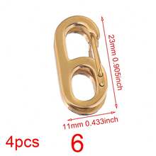 4 chiếc khóa xoay bằng thép không gỉ 304 mạ vàng 18K, khóa lò xo nhiều hình dạng khác nhau dùng để tự làm trang sức. - khóa - Xem 12