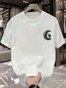 Nueva camiseta de manga corta para mujer de 180 g,% algodón - Camiseta casual versátil con estampado de verano para hombre - Camiseta con estampado de verano para parejas - Unisex - Regalo para vacaciones - Blanco - Ver 2