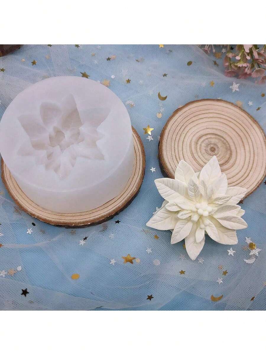 圣诞花和冬青叶DIY手工香氛石膏多功能硅胶模具 - 冬青葉 - 查看 1