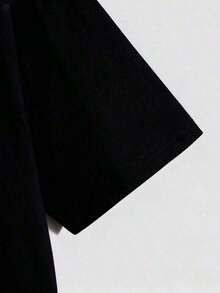 100% algodón puro, transpirable y agradable para la piel. Diseño clásico de cuello redondo, corte ajustado y adecuado para todo tipo de cuerpos. Estampado de moda con estilo minimalista y de alta calidad. Diseño unisex perfecto para conjuntos de pareja, ideal para el transporte diario, citas, ocio y ropa urbana - versátil y atemporal. - Negro - Ver 4