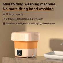 CHIGO Portable Mini Washing Machine, 6L Mini Washing Machine With Spin Dry Function, Lightweight And Portable, Sturdy Structure, Suitable For Underwear, Socks And Small Clothing, Ideal For Dorm, Home And Travel, Mini Washing Machine - US A Type Plug(110-127V) - View 4