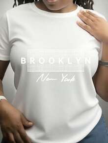 Women's Fun Printed T-Shirt - Casual Short Sleeve Crew Neck Top, Loose Fit, Machine Washable, Comfortable And Durable For All Seasons - Vintage Street Style Unisex Cotton Short Sleeve Crew Neck T-Shirt - 白色的 - 查看 6