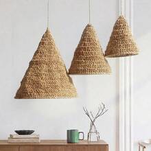 1/3pcs Bohemian Handmade Woven Lamp Shade Pendant Decor, Handcrafted Lamp Shade, Decorative Hanging Item, Home & Dining Room Decor, Macrame Lamp Shade - Brown - View 12