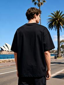 Camiseta Unisex de Manga Corta para Verano 2025, Estilo Americano con Diseño de Coche Deportivo V8, Corte Holgado, Algodón Grueso, Casual, para Hombres y Mujeres - Negro - Ver 2