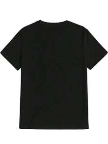 Vintage Men's Heavyweight 220gsm 100% T-Shirt - Black Renaissance Art Print (Inspired By Leonardo Da Vinci's Mona Lisa) - Breathable All-Season Leisure & Gym Wear, Relaxed Fit Short Sleeve Crew Neck T-Shirt For Everyday & Beach Outfits - Black - View 2