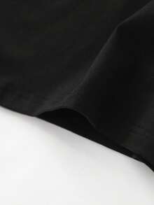 Creative Design For Father's Day, Fashionable Women's Casual Sports T-Shirt, Round Neck, Stretchy Fabric, Printed, Suitable For All Seasons, Casual Women's Sportswear. Elegant Party Outfit, T-Shirt For Elegant Ladies, Blouses Suitable For Curvy Women, Casual Wear, Cool And Sweat-Free Summer Wear, Fun Letter Print. - 黑色 - 查看 4