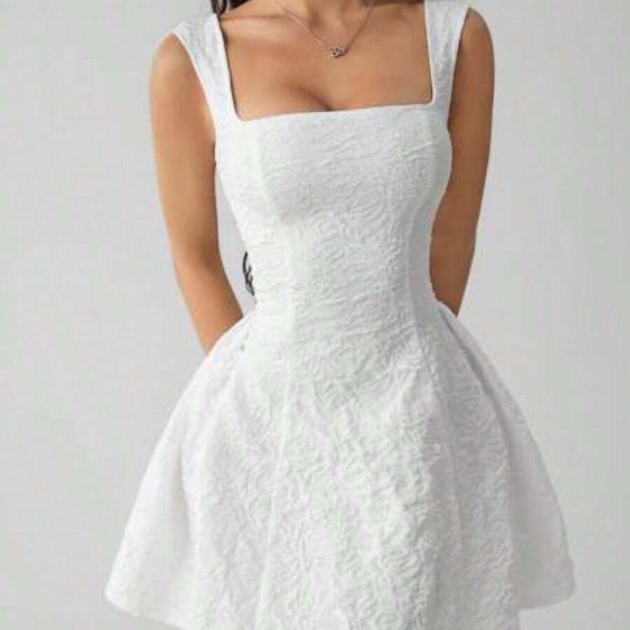 Women Midi Dresses - White - View 1