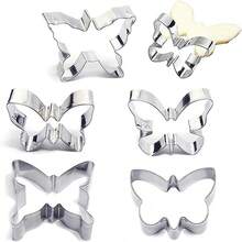 Stainless Steel Biscuit Mold Set,Butterfly Cookie Cutter Kit,DIY Cake Decoration Tool,Chocolate Pastry Baking Snacks Mold, 5Pcs - Biscuit Mold Set - View 1
