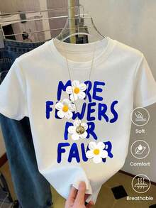 180g Made In Mexico, Spring/Summer 2026 Fashion Short Sleeve T-Shirt, Cartoon Print, Couple Style, Underwear/Outerwear, Casual Round Neck For Office, Unisex One Piece Top - 白色的 - 查看 5