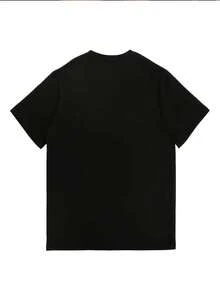 Designed For Modern, Stylish, And Comfortable Women. Women's 180g 'ABOSISE' Printed T-Shirt - Perfect For Family Gatherings, Office Parties, And Holiday Gifts! This Fashionable Short-Sleeved T-Shirt Features Comfortable Fabric, Ideal For Spring And Autumn. Made From Premium Soft And Breathable Fabric, It's Designed For All-Day Comfort And Versatile Everyday Wear, Perfect For Casual Outings. - 黑色 - 查看 3