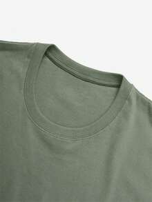Edición Limitada - Camiseta Minimalista para Mujer en Blanco y Negro - Cuello Redondo Suave, Top Casual para Uso Diario - Camiseta Transpirable de Algodón para Mujer - Camiseta No Transparente para Primavera/Verano, Camisetas para Mujer, Ropa de Verano, Camiseta con Estampado Gráfico, Tela Opaca, Algodón Ligero - Verde - Ver 6
