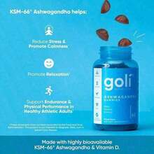 Goli Ashwagandha Gummies With Vitamin D & KSM-66 – Mixed Berry Flavor, Vegan, Non-GMO, Gluten & Gelatin Free – 60 Gummies Per Bottle - 1 gói - Xem 5