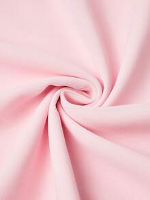 Women's Solid Color Spaghetti Strap Mini Dress, With Twist Bust Design And Ruffle Hem, Tie Back Elegant Pink - Pink - View 9