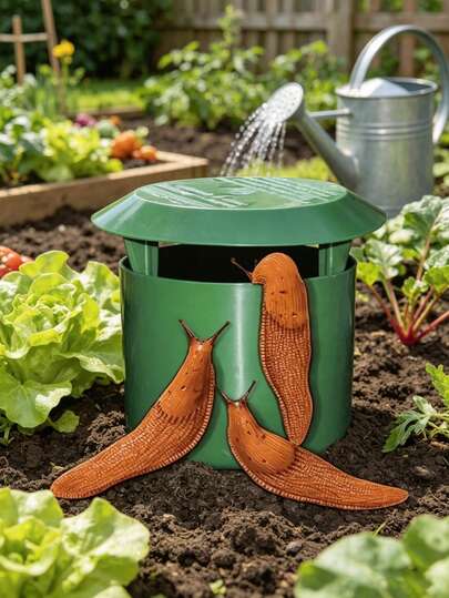 5pcs Durable Snail & Slug Traps - Plastic Vegetable & Flower Cages, Balcony Sunshade, Gardening Decor, Pest Control, Size 10x11cm, Planting Beds