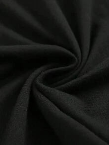 1 camiseta de talla grande para mujer con estampado de letras creativo y divertido, hecha de tela 100% algodón transpirable, adecuada para uso casual al aire libre en primavera y verano, corte holgado, ideal para fiestas, moda urbana y estilo de vacaciones en la playa. Camiseta de manga corta estampada para mujer, 180g de algodón. - Negro - Ver 3