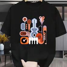 Camiseta impresa para hombres y mujeres - Negro - Ver 1