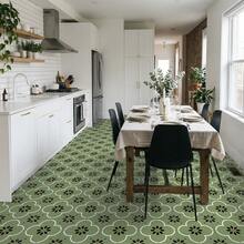 Set de 12 pegatinas de pared con patrón floral francés, pegatinas decorativas retro y gruesas para azulejos de baño, piso y pegatinas antideslizantes con flores y ladrillos para la renovación del fondo de la cocina, pegatinas de pared extraíbles - pts005 - Ver 2