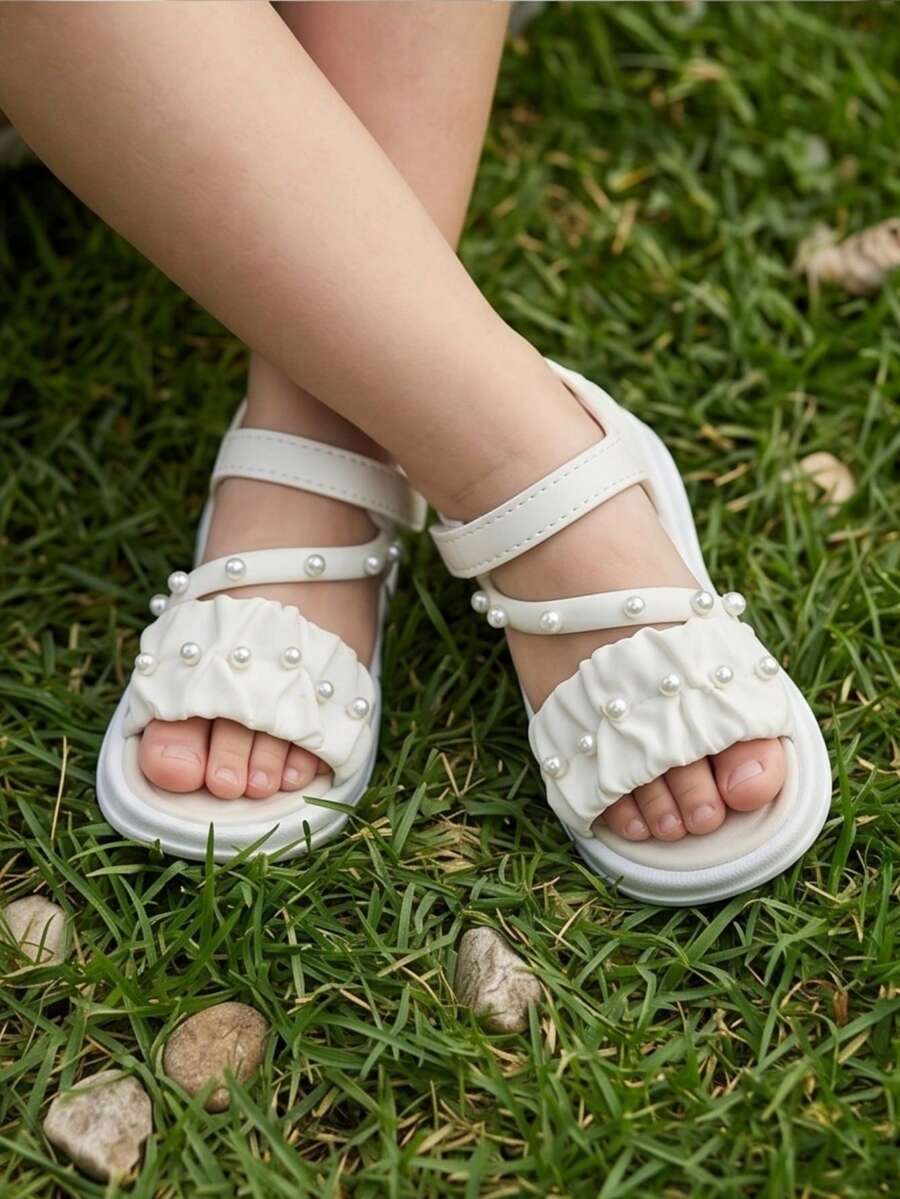 TEEOEC New Green Girls' Fashion Open Toe Princess Shoes, Soft Sole, Wear-Resistant, Fresh Style, Lightweight Breathable Non-Slip Thick Bottom Girls Sandals