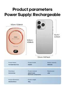kinscoter 1PC Rechargeable 1800mAh Mini Portable Fan Camping Beach Travel Accessories Back To School Outdoor Summer Air Cooler Handheld Neck Fan Personal Waist Ventiladores - Pink - View 10