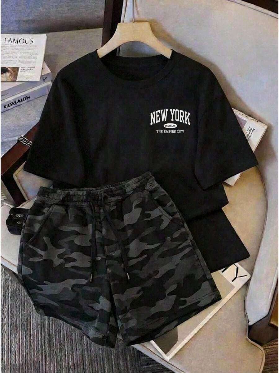 Una camiseta de manga corta para mujer con estilo retro americano, de diseño holgado y estampado (los pantalones son solo sugerencias de estilo). Este artículo sencillo y elegante presenta patrones de texto con temática tropical, siendo un elemento imprescindible para crear un estilo relajado de vacaciones. Es muy adecuado para ocasiones como el Día del Trabajo y el Día de la Independencia de México. La gruesa camiseta multicolor está hecha de 100% algodón con estampados modernos, y es adecuada tanto para hombres como para mujeres. Es un estilo completamente nuevo para primavera/verano/otoño, transpirable y cómodo, sencillo y versátil. - Negro - Ver 1