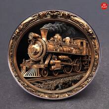 1pc 2D Plane Vintage Steampunk Train Brooch, Made Of Stainless Steel With Elegant Retro Design, Suitable For Daily Wear, Gift-Giving, Decorating Clothes And Backpacks, Enhancing Overall Atmosphere - A - View 7
