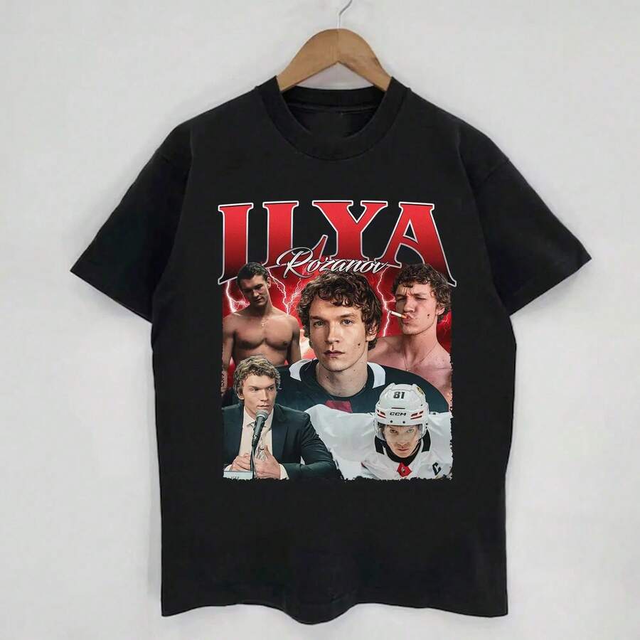 Graphic Tee, Winter Sets, Heated Rivalry Character Tee, Heated Rivalry Hockey Tee, Rosanov Tee, Gift For Sports Drama Fans, Shane Hollander Sweatshirt, Ilya Rozanov Hoodie YJQ3 - 黑2 - 查看 1