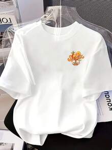 Camiseta de manga corta de algodón de 180 g - camiseta de manga corta con estampado en la parte delantera y trasera - estampado Spritz, cóctel - camiseta estampada de moda para mujer, primavera/verano, manga corta, para todas las estaciones, ropa de moda - unisex. - Blanco - Ver 3