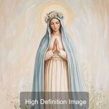 1pc Framed/Unframed Virgin Mary Catholic Canvas Poster Marian Floral Crown Christian Wall Art Print Minimalist Religion Decor Scroll Painting For Apartment,Living Room,Bedroom,Modern Home Decoration - Poster - View 8
