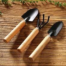 3-Piece Mini Gardening Tool Set Includes A Mini Gardening Shovel, A Mini Wooden-Handled Shovel, And A Scraper. Suitable For Planting And Caring For Potted Plants, Succulents, Bonsai, And In Small Spaces Such As Balconies. The Short Handle Design Makes It Easy To Use. Ideal For Outdoor Gardening. - Upgraded Version - View 4