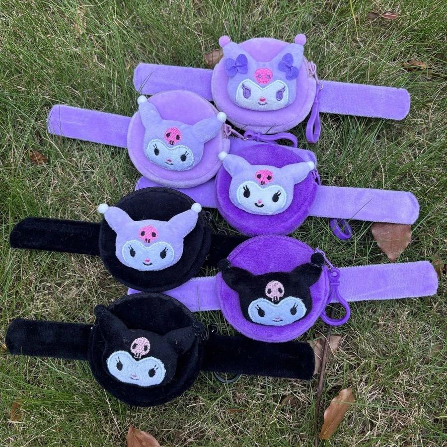1 chiếc ví đựng tiền xu hình nhân vật hoạt hình Kuromi của Sanrio, ví cầm tay bằng vải nhung mềm mại, ví nhỏ có khóa kéo hình hoạt hình dễ thương, quà tặng nhỏ - Nhiều màu - Xem 1